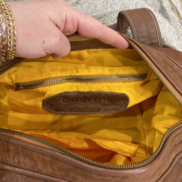 💕 Gustto Baca vintage brown Italian soft leather large satchel $690 💕 - Picture 14 of 16